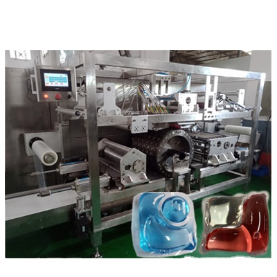 Machine à emballer remplissante de dosettes de blanchisserie de film soluble dans l'eau de formes multiples